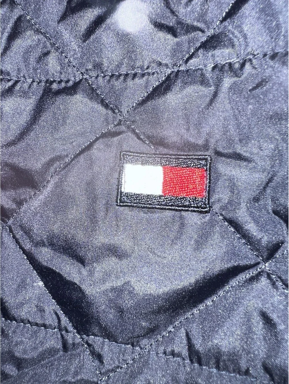 Tommy Hilfiger Womens Medium Navy Red Quilted Zip Jacket spring fall